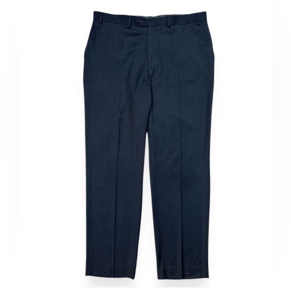 MICHAEL MICHAEL KORS Flat Front Navy Mini Check Dress Pants 38x32